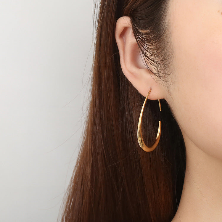 Egg Stainless Steel Ins Frosty Style Earrings