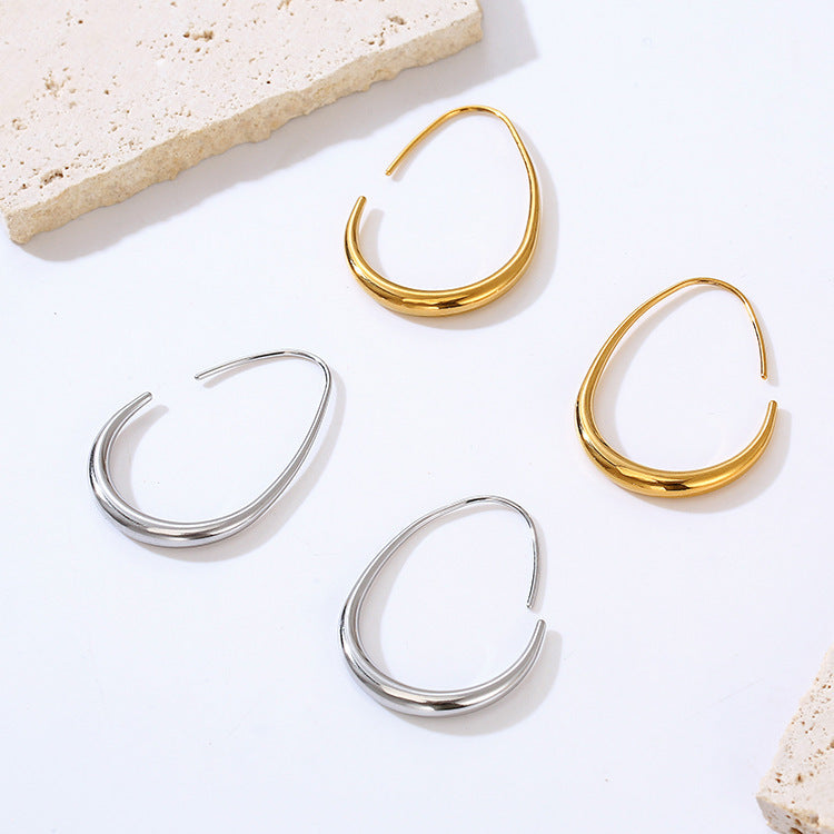 Egg Stainless Steel Ins Frosty Style Earrings