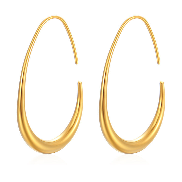 Egg Stainless Steel Ins Frosty Style Earrings