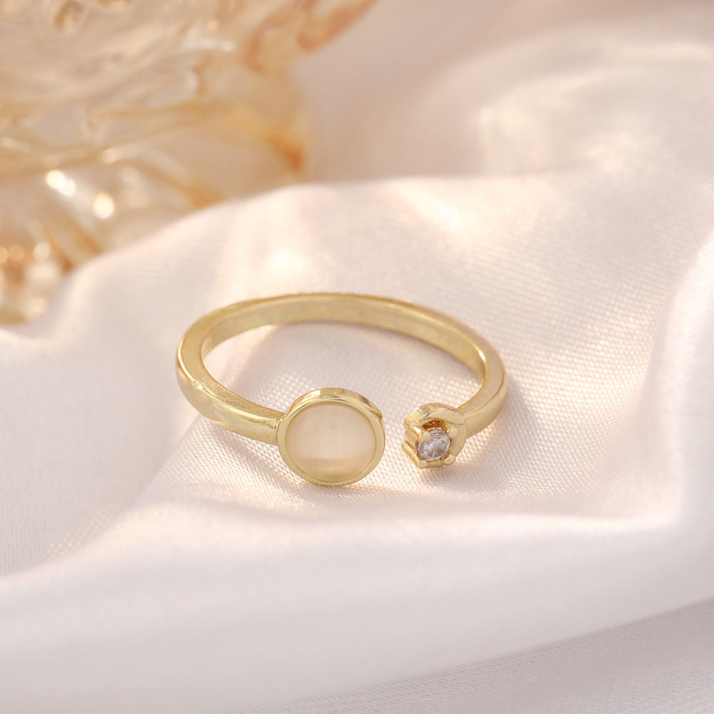 Pearl Butterfly Light Luxury Open Ring Temperament