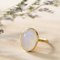 Simple Fashion Inlaid Opal Ring Female Personalized Cold Style Ring