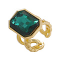 R0475 Square Gemstone Ring Opening Adjustable